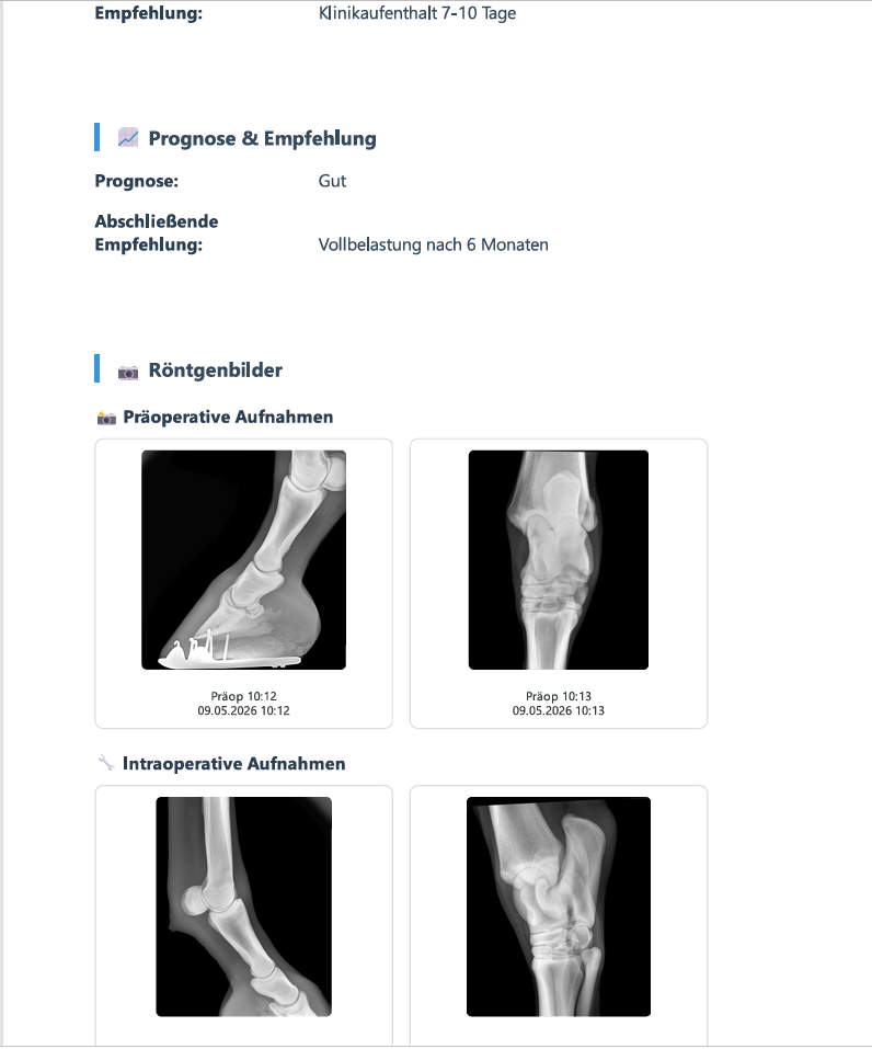 Prä- und intraoperative Bilder